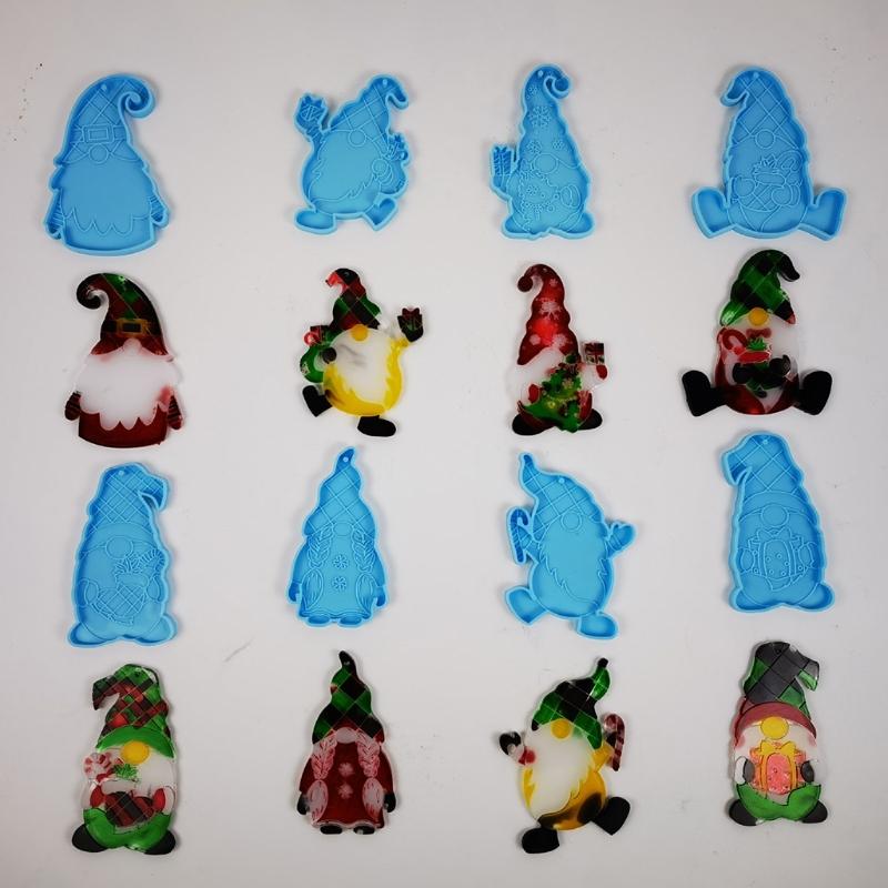 Craft Epoxy Mold Handmade Jewelry Pendant Resin Casting Moulds Dwarf Doll Gnome Keychain Resin Mold Silicone Texture