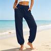 Pantalones Jogger Casuales para Mujer con Bolsillos, Color Pantalones Sueltos con Puños