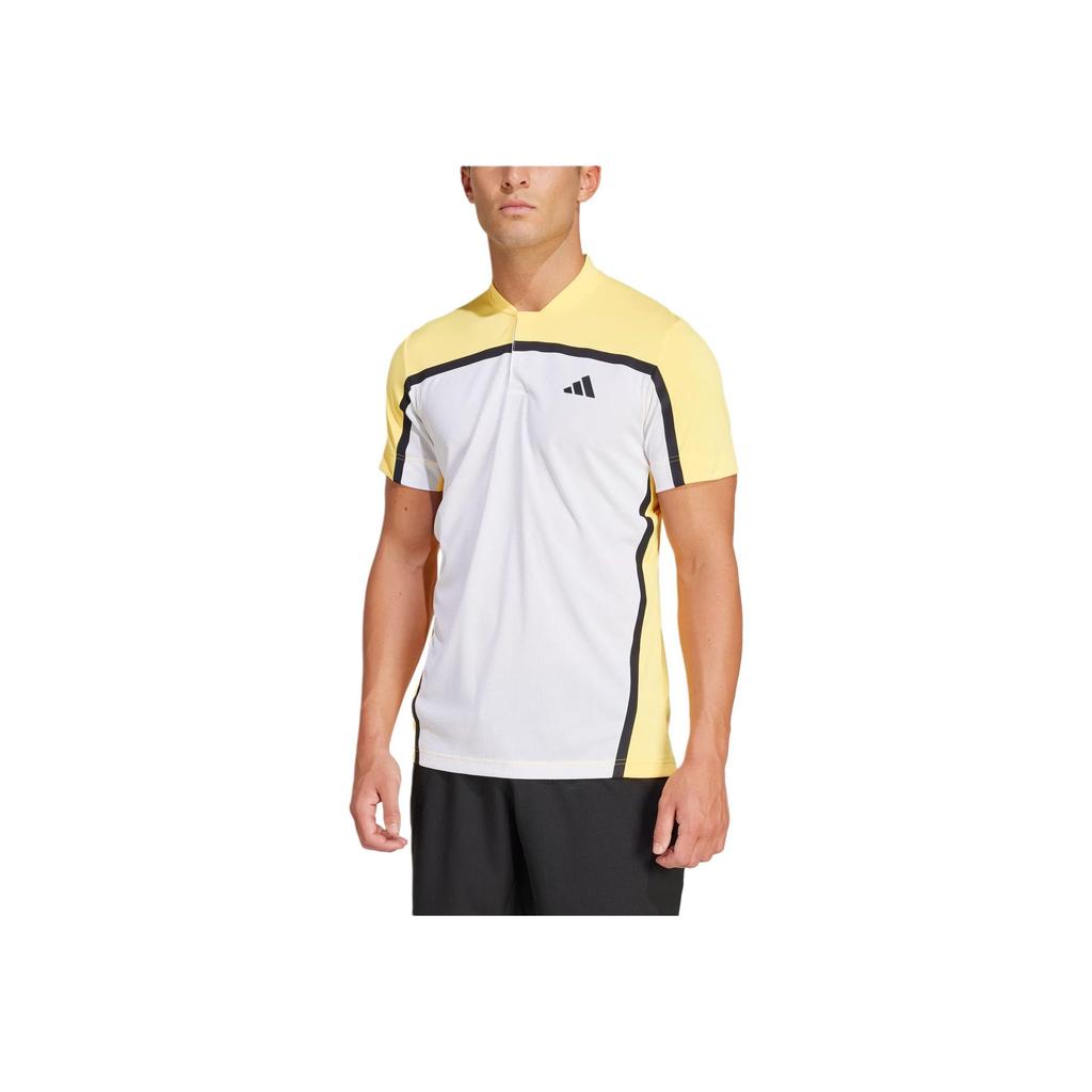 Adidas Heat.Rdy Pro Freelift Henley Colorblock Casual Outdoor Sports Crew Neck Pullover Short Sleeve T-Shirt Men Tops Bright-Yellow IS8969