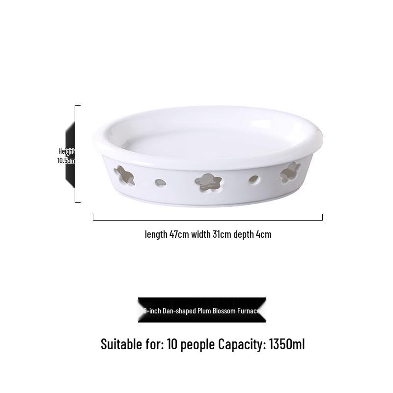 Round Ceramic 3-Compartment Candle Warmer Serving Dish