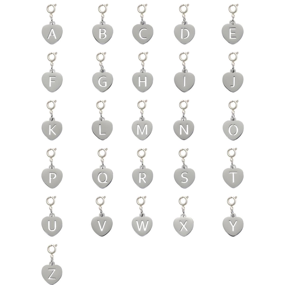 European Bestseller: Gold-Plated Stainless Steel Heart Letter Pendant Necklace with Clasp W