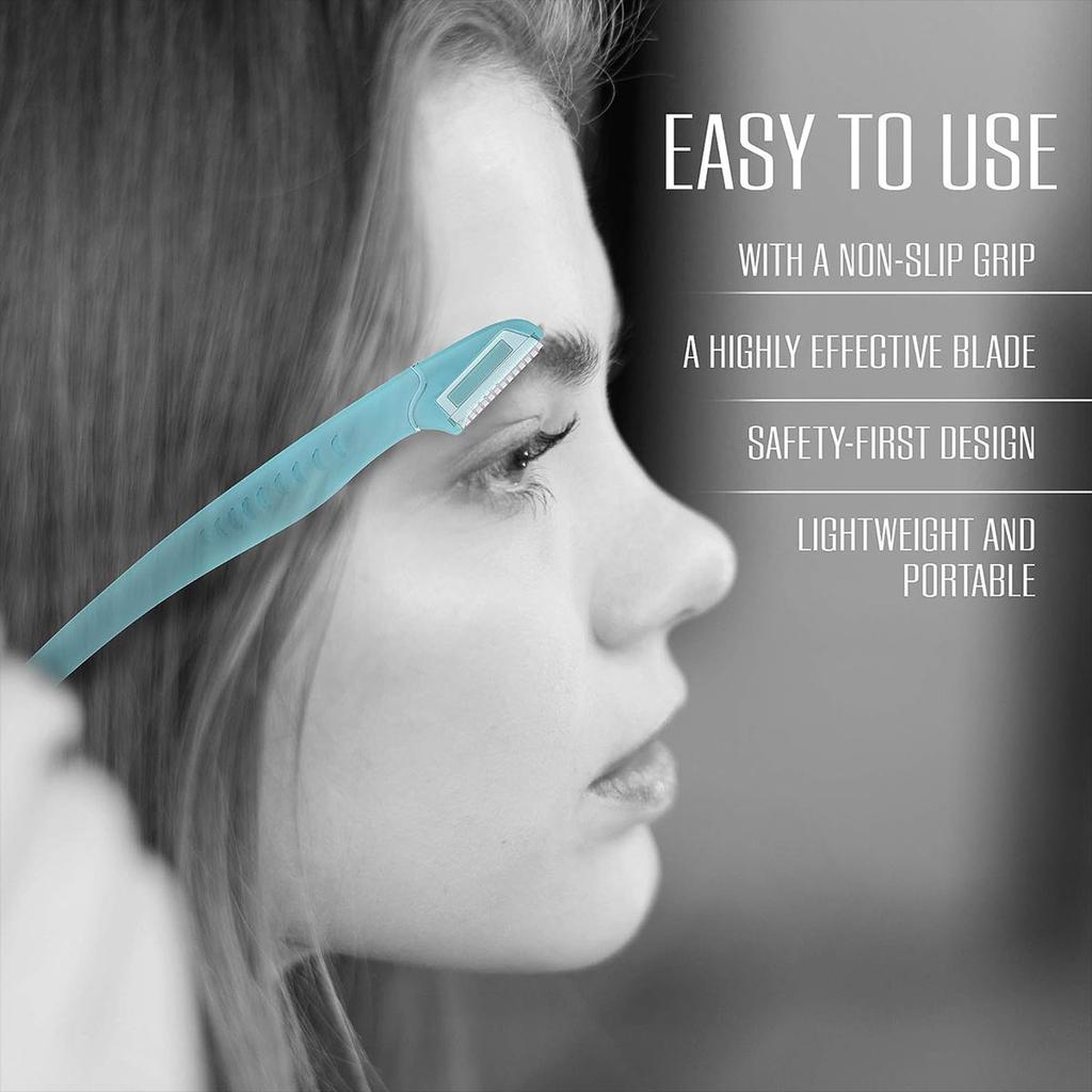 Precision Eyebrow Razor Trimmer: Disposable Facial Hair Shaper Remover 3 CountTool for Gentle Hair Removal, Brow Shaping, and Smooth Skin.