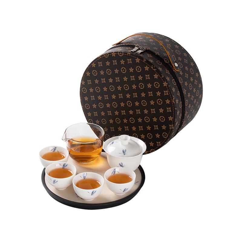 LISM Panda Orchid Ceramic Travel Tea Set
