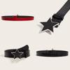 Punk Leather Belt With Gold Alloy Buckle For Men And Women Casual Wear