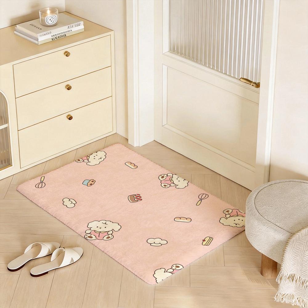 Animal A Bear Floor Mat Eco Flannel Doormat Non Slip Odorless Indoor Floor Rug Soft Short Plush Home Mat