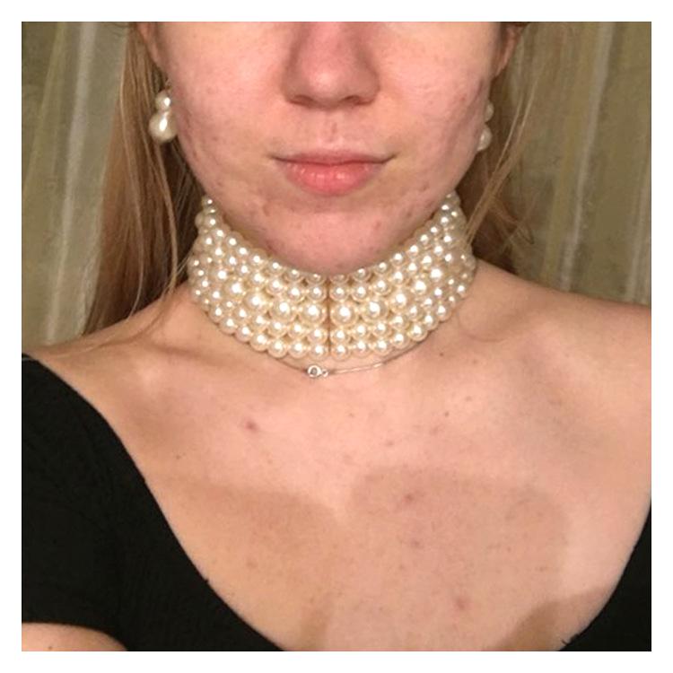 Set de Gargantilla Multicapa de Perlas Europeas y Americanas para Mujer