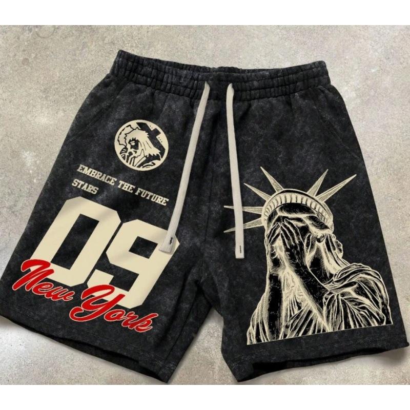 Street Hip Hop Free Muse Printed Shorts American Casual Loose Sports Pants Men's and Women's Same Trend