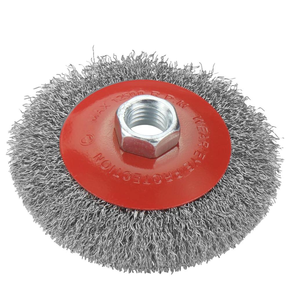 Homefish Twisted Steel Wire Wheel Brush for Angle Grinder Paint Removal Deburring Strong Rotary Twist Knot