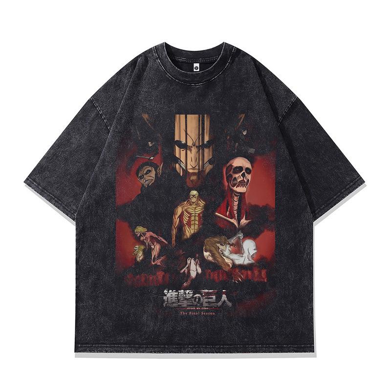 Japanese Retro Two-Dimensional Cartoon Animation Printing T-Shirt Summer New Loose Trendy Brand Short-Sleeved T-Shirt Men And Women