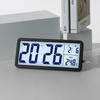 Nordic Large Digital Wall Clock with Temperature/Humidity Display, Silent Operation, and LCD Night Light