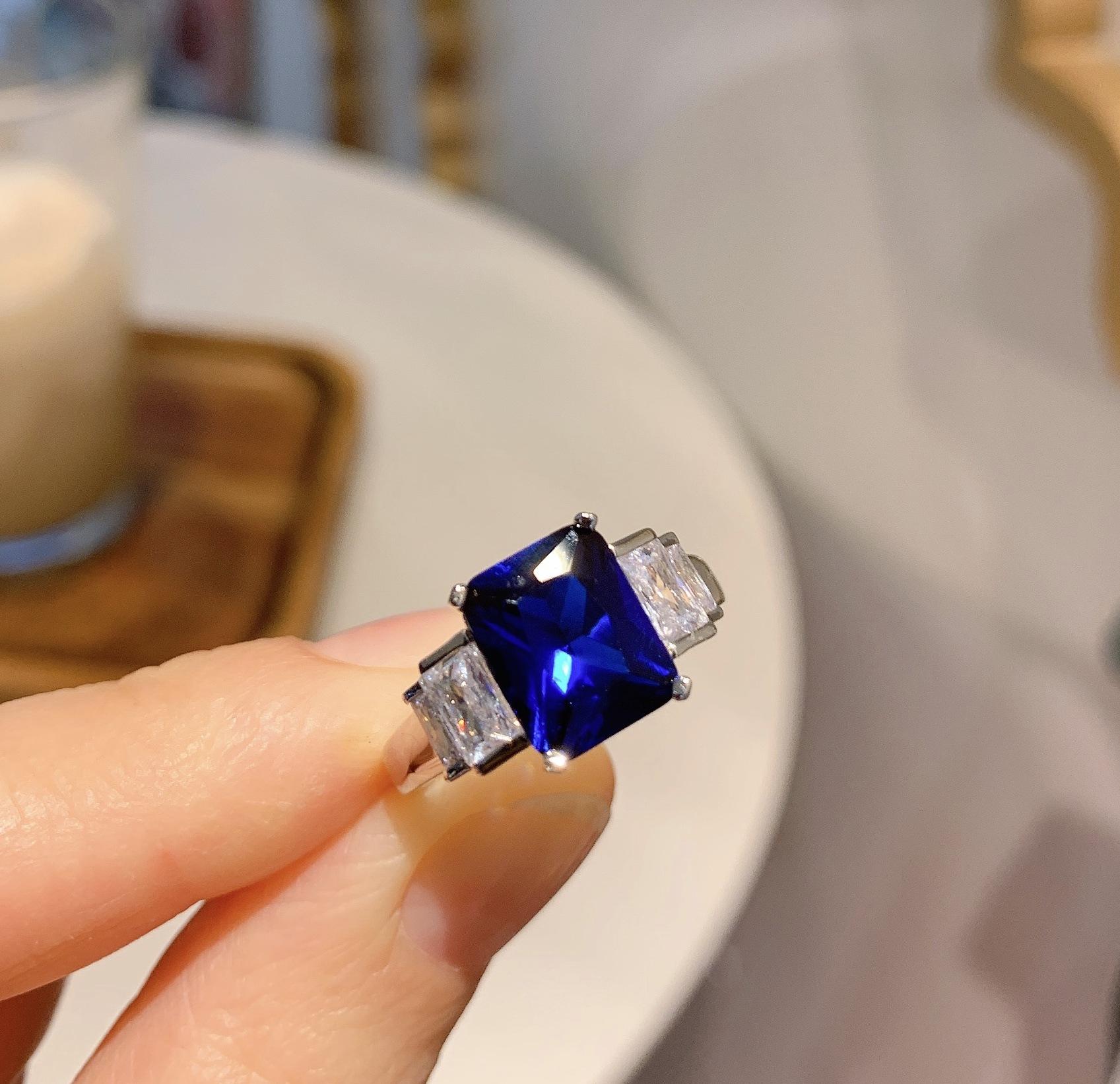 European and American fashion, color treasure model European and American popular simulation color treasure model 8 * 10 rectangular ring