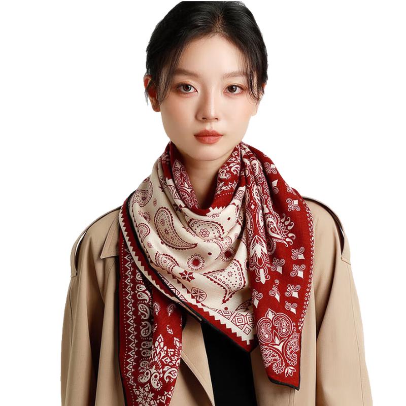 Women's Premium 100% Wool Large Square Scarf