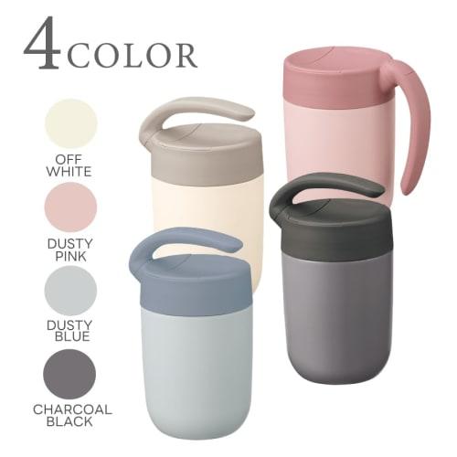 MOTTERU Motteru Curl Handle Mug Tumbler 410ml (Pink) | Stainless Steel Mug, Thermostable Stainless Steel, Vacuum-Resistant, Double-Walled Wall, Insula