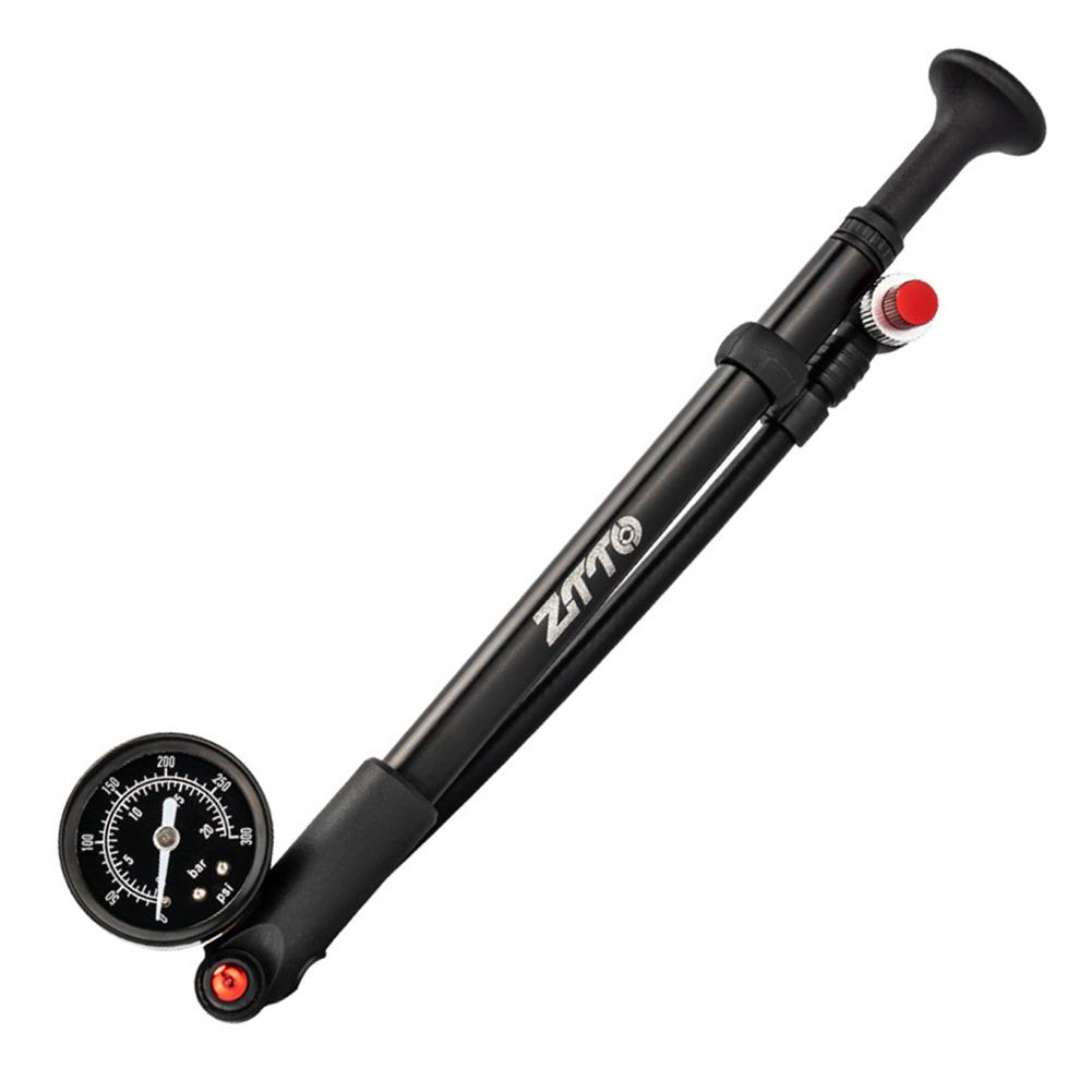 300PSI Bike Air Shock Absorber with Gauge Bike Tire Air Pump High Pressure Portable Cycling Inflator for Fork & Rear Suspension