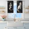 Black White Cat Print Curtains Polyester Stylish Bedroom Office Kitchen Living Room Study Decor Set Of 2 Made With Rod Pocket Great