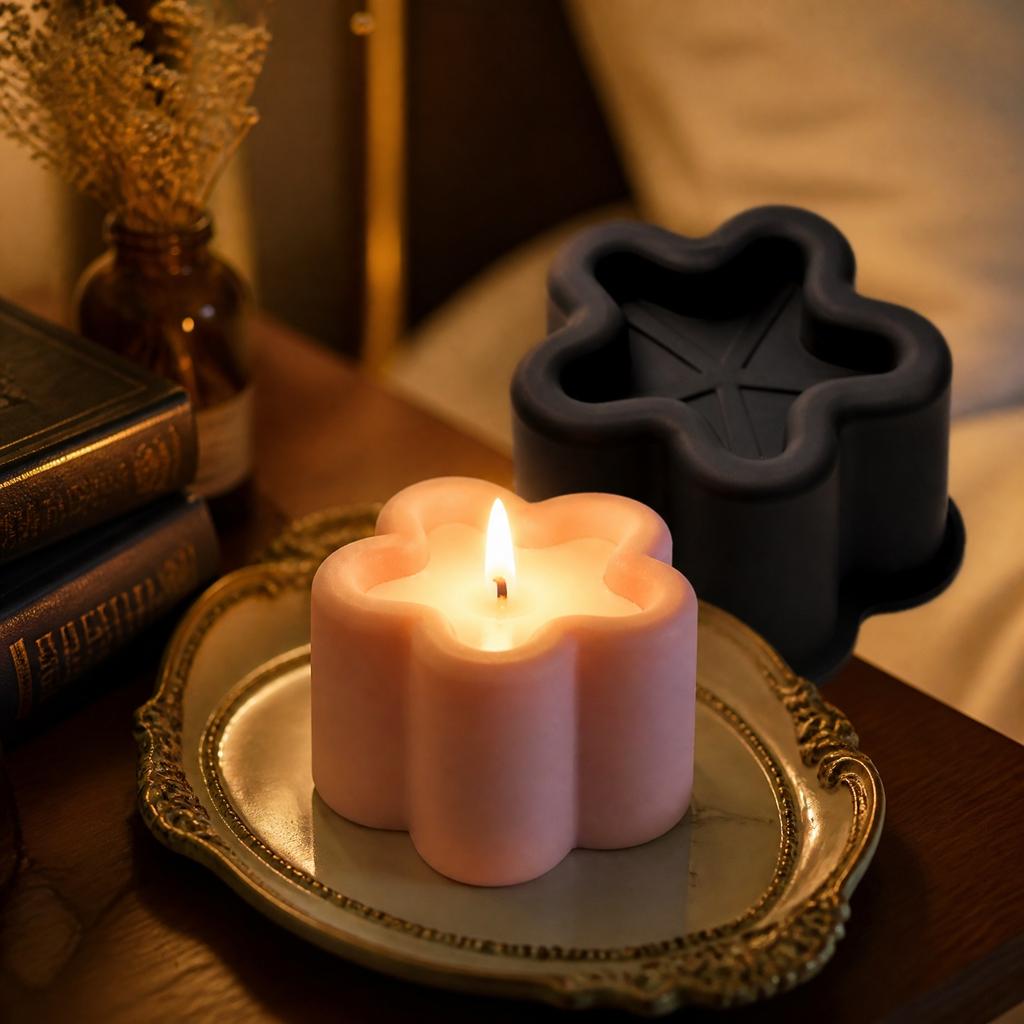 Flower Shaped Single Cavity Silicone Mold for Mousse Cake Baking Candle Plaster Resin Mold Flexible Non Stick French Style