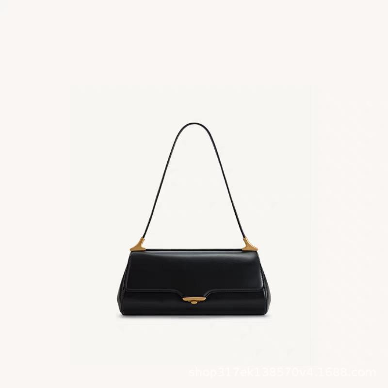 

large capacity shoulder bag Eloise new women s bag baguette bag black retro commuter bag women Standard dust bag with logo чёрный