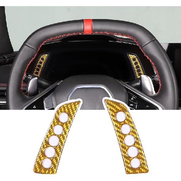 

Soft Carbon Fiber Instrument Panel Trim Sticker Compatible with Chevrolet Corvette C8 2020-2024, Dashboard Fault Light Display Panel Cover Sticker