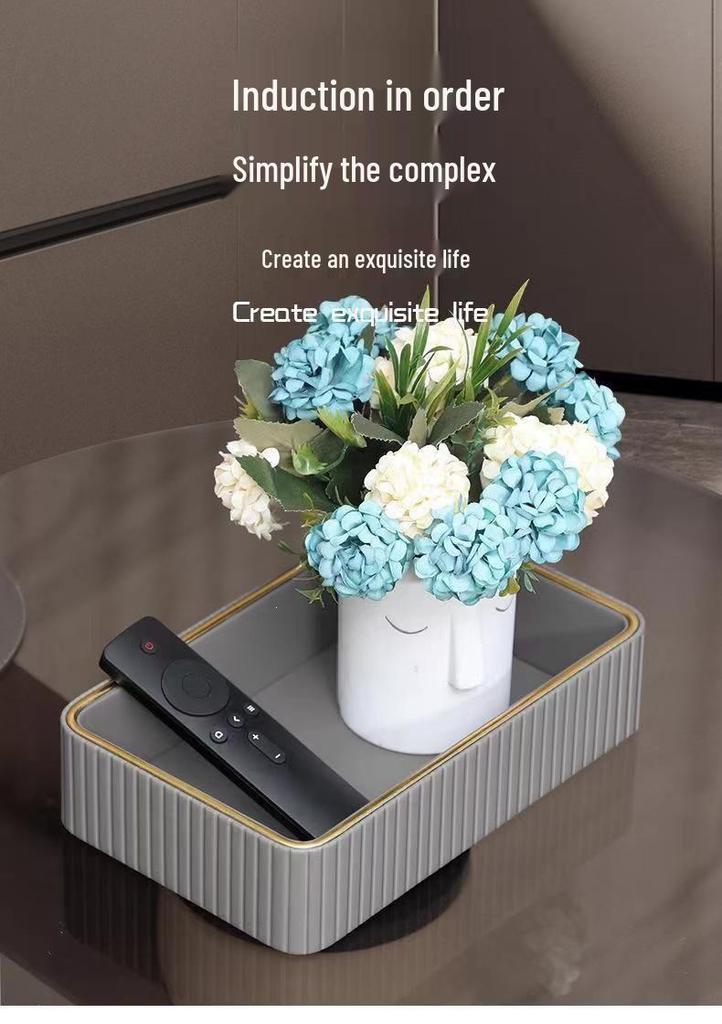 Influencer Entryway Storage Basket & Organizer: Rectangular Long Tray for Desktop & Cosmetics