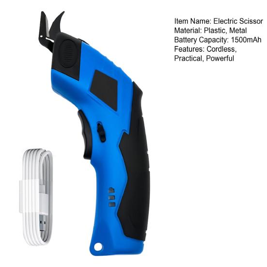 Cordless Electric Scissor with Rotating Blade Ergonomic Handle Battery Operated Rechargeable Electric