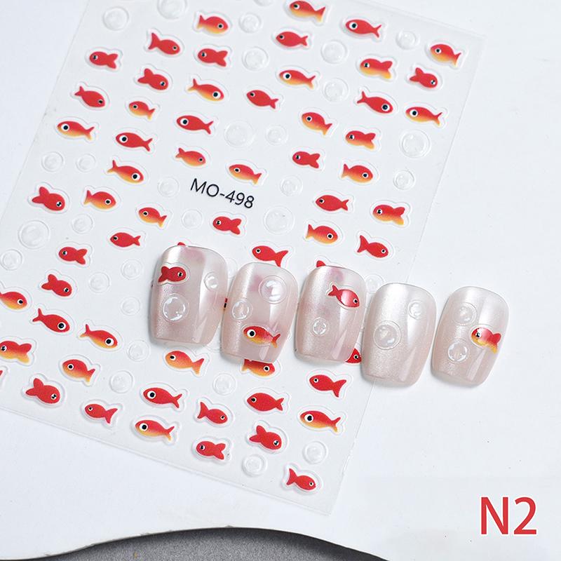 

{Summer2} {Summer2} 1 Sheet Red Goldfish Butterfly Nail Art Stickers Adhesive Decals Decorations Transfer Charms Accessories
