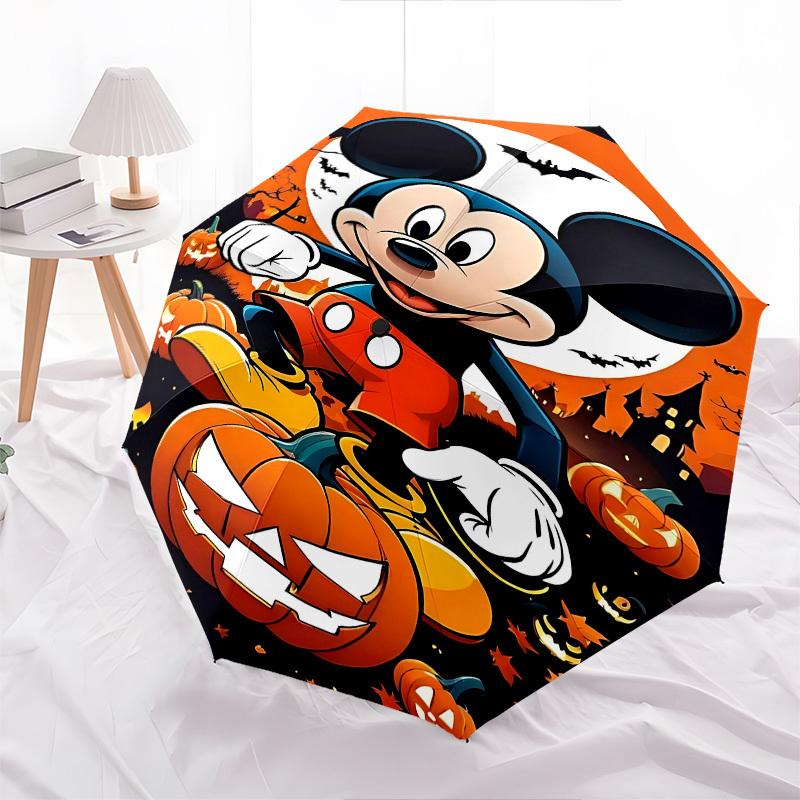 Mickey Mouse Themed Automatic Opening and Closing Umbrella, Brightly Colored 8-rib Portable Umbrella, Suitable for Men and Women, A Perfect