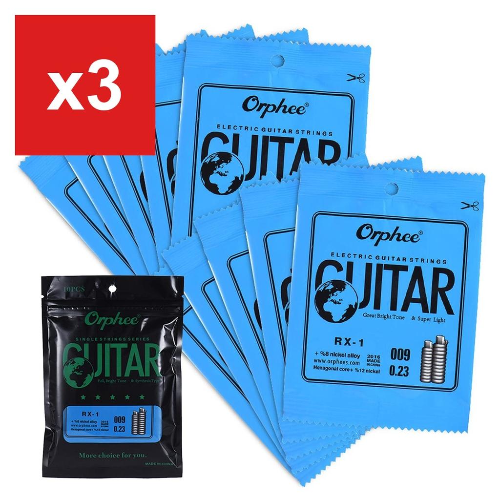 Single Electric Guitar E String ZEYUAN RX-1 .009 Gauge, 10-Pack