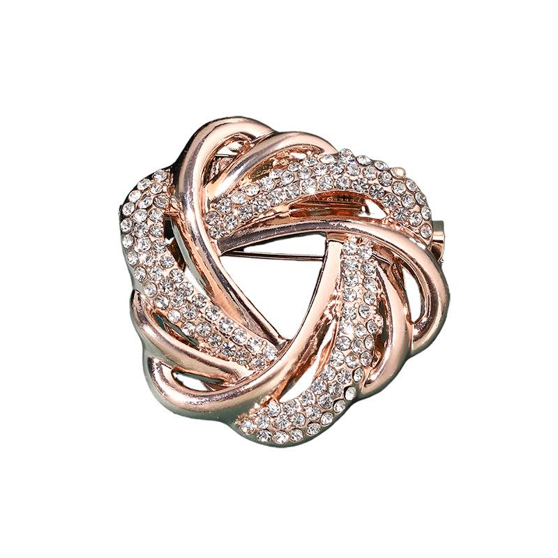 High-End Rhinestone Women's Scarf & T-Shirt Knotting Brooch Pin Accessory