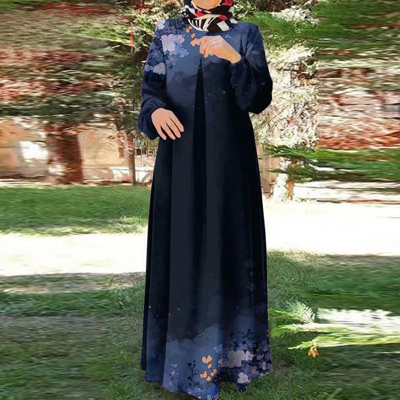 

Мусульманская одежда, повседневное вечернее платье, элегантное и изящное, женское, исламская одежда, длинные рукава, круглый вырез горловины, платье-абайя, винтажный стиль, 5XL бежевый