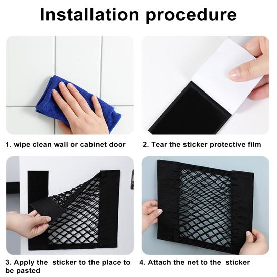 Yousheng Aufbewahrungsnetztasche mit Befestigungsband, hohl, sichtbare Unterwäsche, Plastikfolie, Kleinigkeiten, Organizer, Netztasche