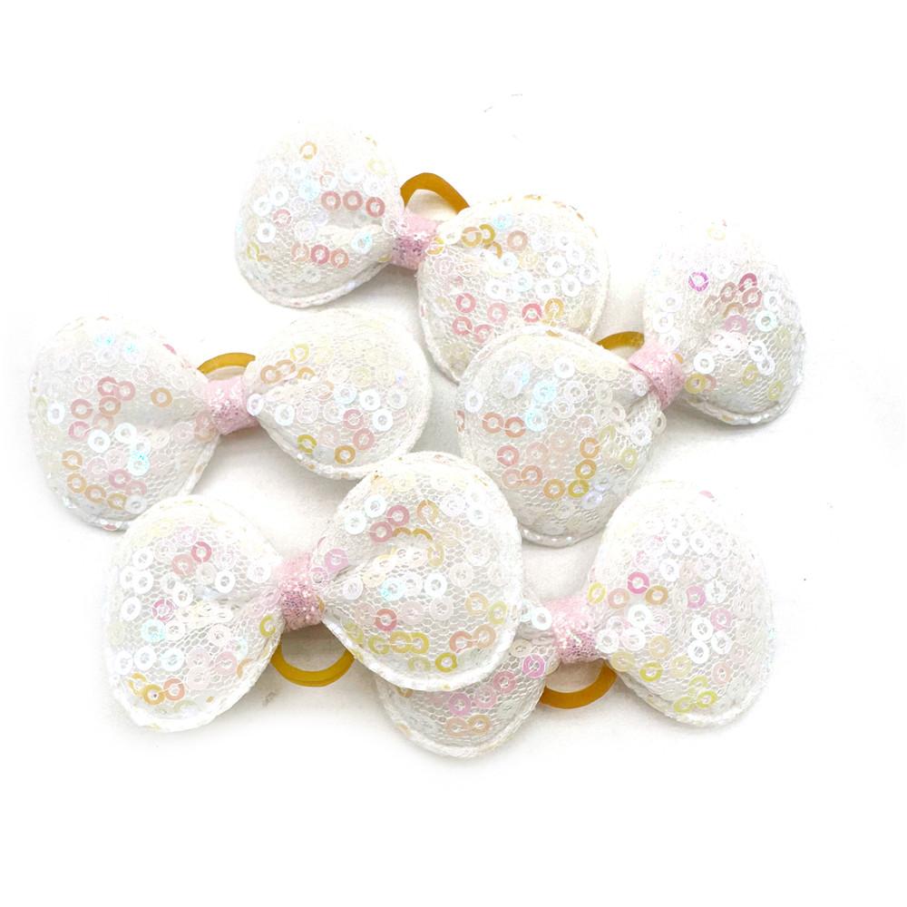 50/100pcs Small Dog Hair Bows Pet Dog Hair Accessories Bows Cat Bows with Rubber Bands for Small Dogs Yorkshire Hair Decorate