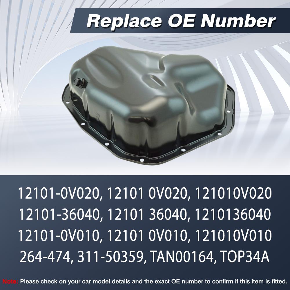 For Toyota Camry Lower Sienna Highlander Venza Avalon Lexus ES300h NX300h 121010V010, 264-474 Oil Pan Sump with Drain Plug