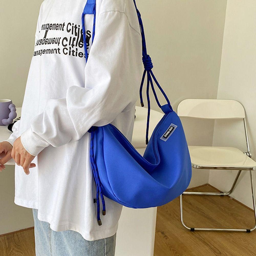Casual Nylon Crossbody Bag Solid Color Shoulder Bag Simple Messenger Bag  Outdoor