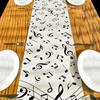 Musical Notes Linen Table Runner Home Decorations Washable Geometric Symbols Kitchen Dining Table Runners Holiday Party Decor