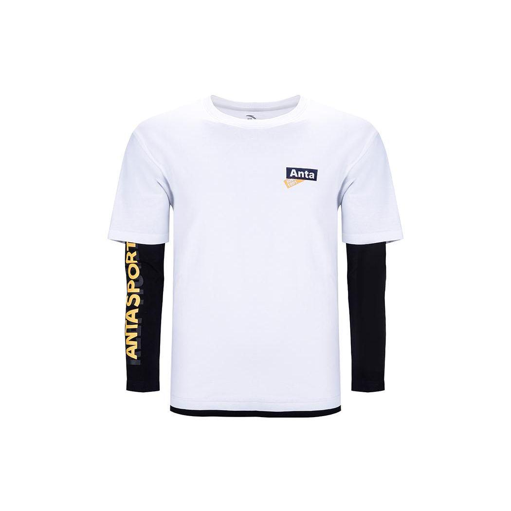 

Повседневный пуловер с круглым вырезом Anta Color Block, мужские топы, белый цвет 152138405-1