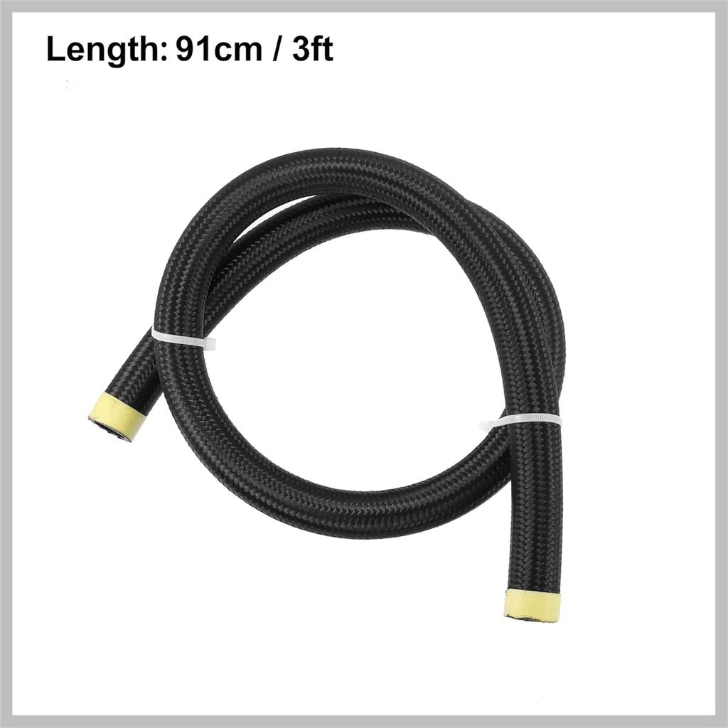 3ft 12AN Fuel Hose AN12 Universal Car Braided Nylon Stainless Steel CPE Oil Fuel Gas Line Hose Black Replacement Car Parts