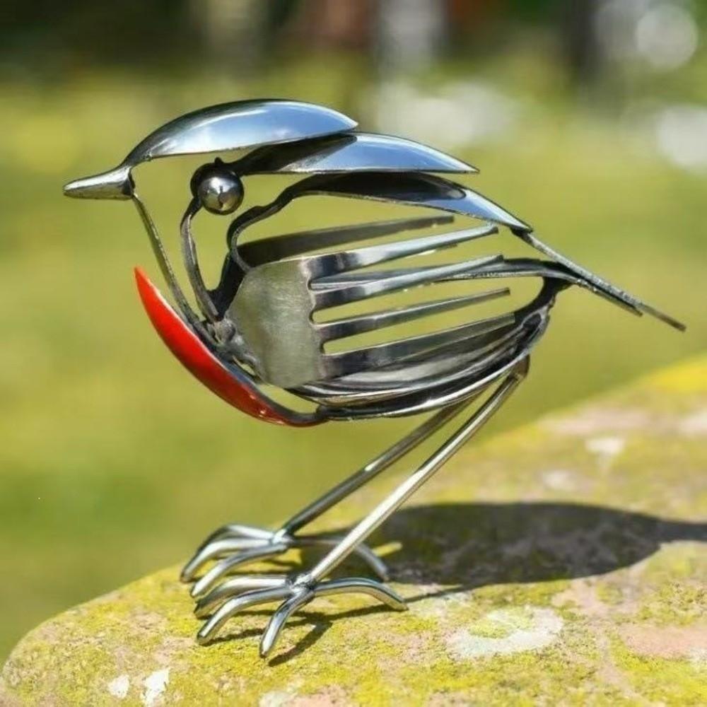 Handmade Scrap Metal Bird Statue Eco-friendly Recycled Bird Ornament Bird Art Figurine  Home Decor