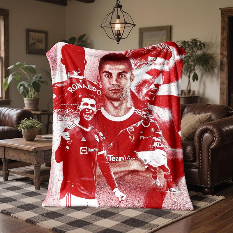 Cristiano Ronaldo Print Flannel Blanket Soft Warm Sofa Bed Throw Blanket For Home Office Bedroom
