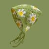 Retro Knitted Headband Floral Women Hair Scarf Elegant Triangle Turban  Beach Headwear