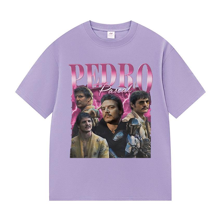 Actor Pedro Pascal Movie Graphic T Shirt Unisexs Retro High Quality Fashion Clothing Tshirts Unisex 100 Cotton Oversized Tshirt