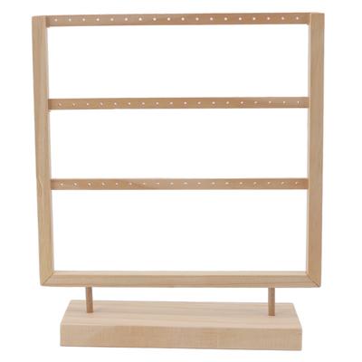 Stojan na organizér náušnic Barva dřeva Dřevěný držák na náušnice Šperkovnice Úložný výstavní stojan pro zavěšení