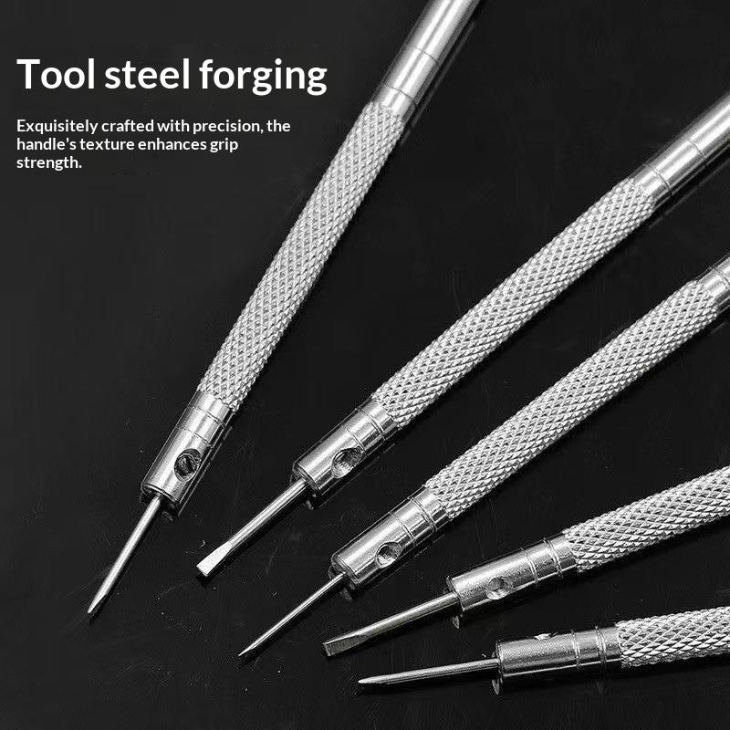 5Pcs Set 0.8-1.6Mm Steel Screwdriver For Watch Repairing Portable Watch Tools Band Removal With Mini Link Pins Watchmaker Tools