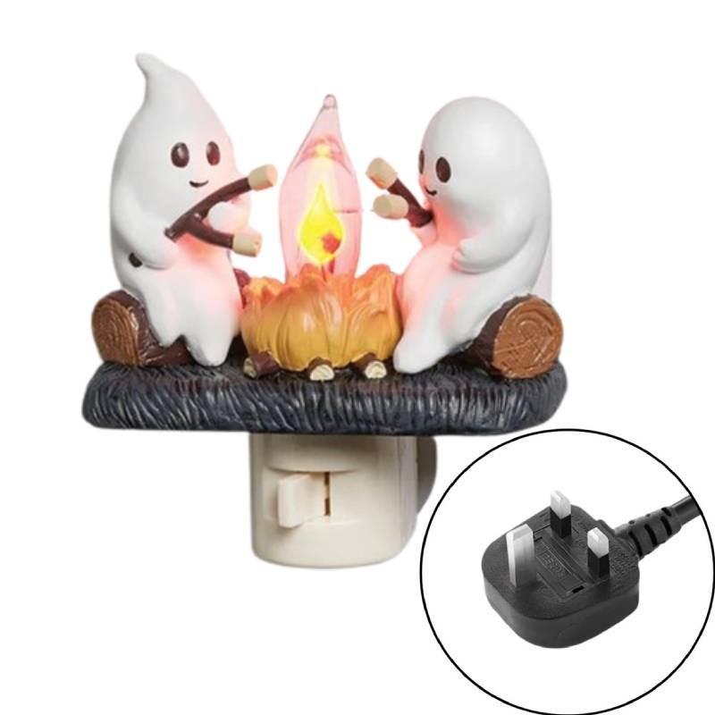 

Halloween Campfire Ghost Flickering Nightlight Campfires Decoration Bedroom UK