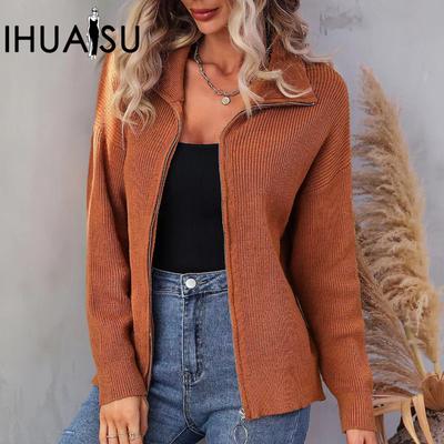 Women's Autumn and Winter Knit High Neck Solid Colour Knit Sweater Oura Chain Sweater Women