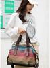 2026 Patchwork Rainbow Shoulder Bag for Women Large Capacity Canvas Messenger Bag Fashi Crossbody Travel Purse Handbags