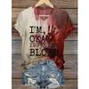 Summer New Fashionable Women's V-Neck Bloody Shirt Solves the Problem of T-Shirts and Interesting Halloween Blood Coats for Wome