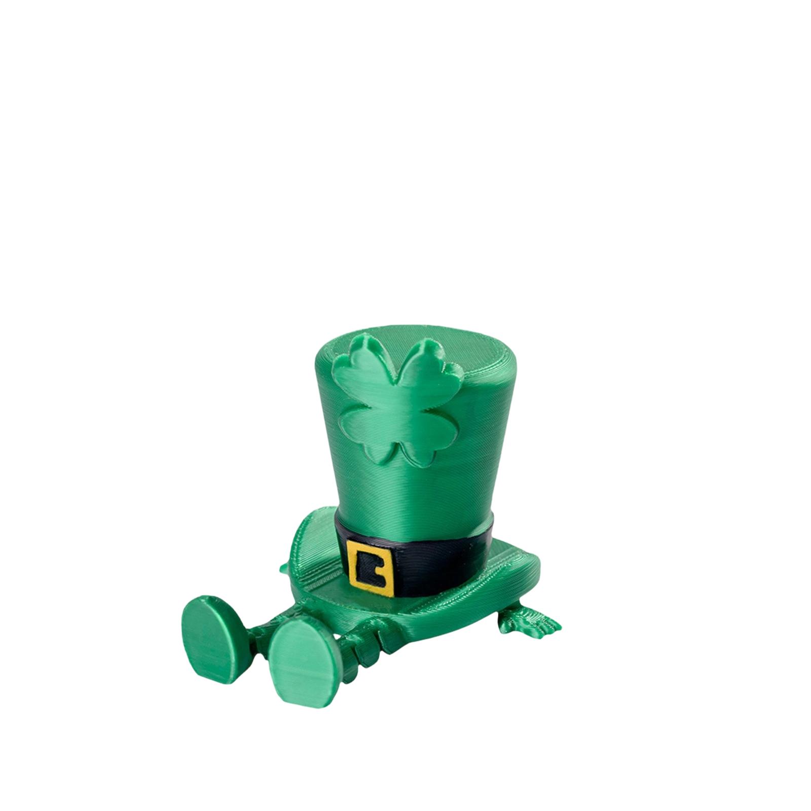 

St. Patrick s Day 3D Printed & Leprechaun Hat Shelf Sitters - Articulated Toys & Festive Desk Decor One Size