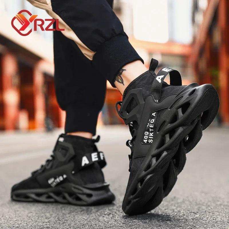 Yrzl Men'S Sneakers High Top Shoe Man Breathable Non Slip Comfortable Mesh Shoes For Men Non Slip Casual Running Shoes