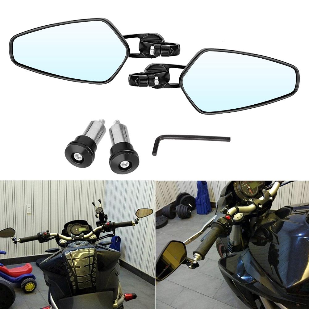1 Pair 7 8inch 22mm Universal Motorcycle Aluminum Handle Bar End Side Rear View Mirrors