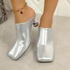 Fashion New Popular Women High Heels Slippers Square Toe Designer Mules Shoes Elegant Pumps Sandals Trend Party Flip Flops Summer Slides